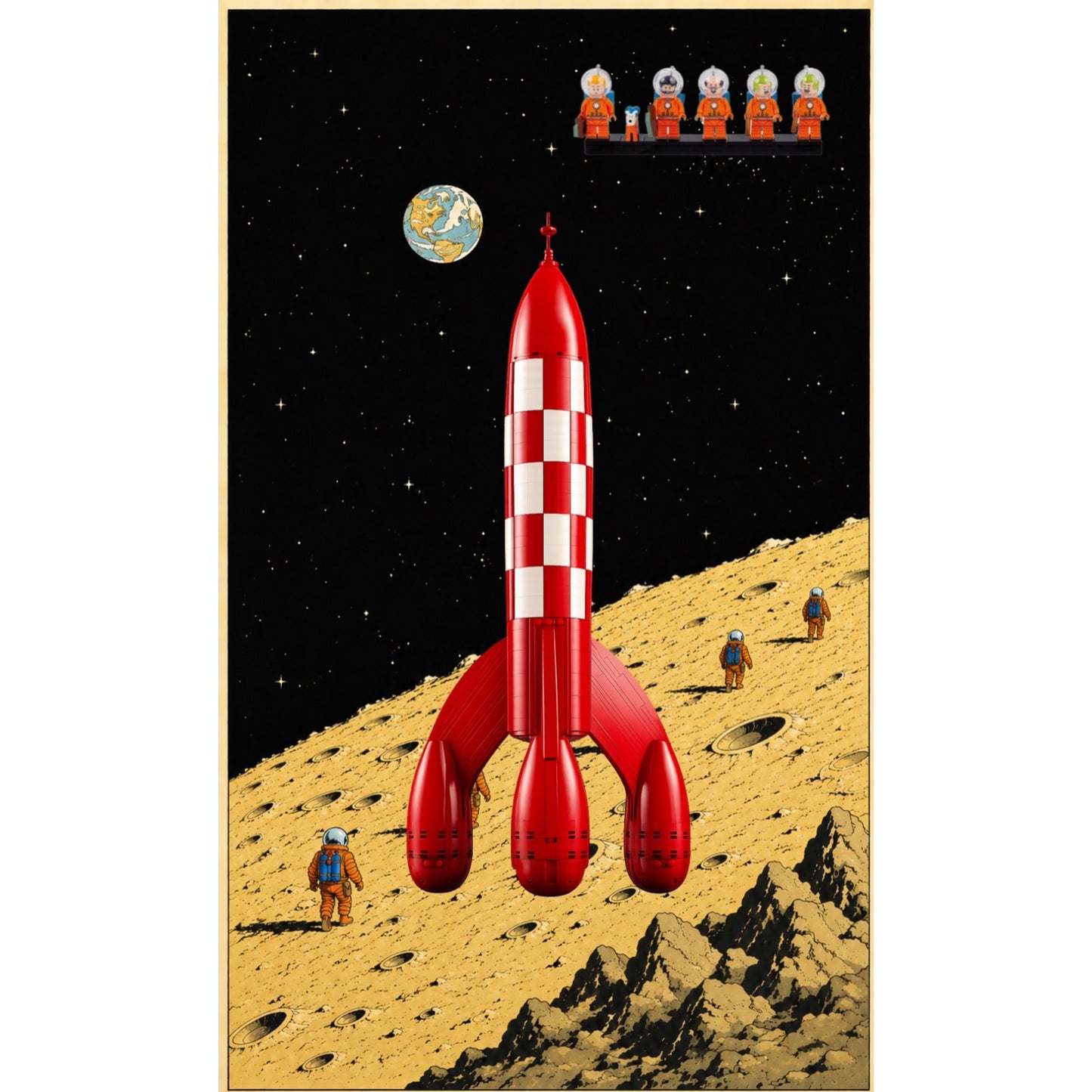 Wall display for LEGO® Ideas Tintin's Rocket 21367
