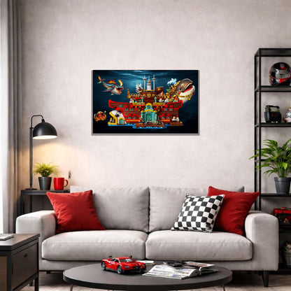 Tableaux muraux pour  LEGO® One Piece Le restaurant flottant Baratie 75640, 4 styles, 2 finitions (Copie)