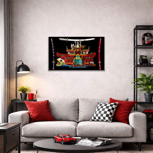 Baratie One Piece LEGO® 75640 – Style L’Escale des Pirates – Tableau installé au mur – Tableau mural aluminium Kadris®