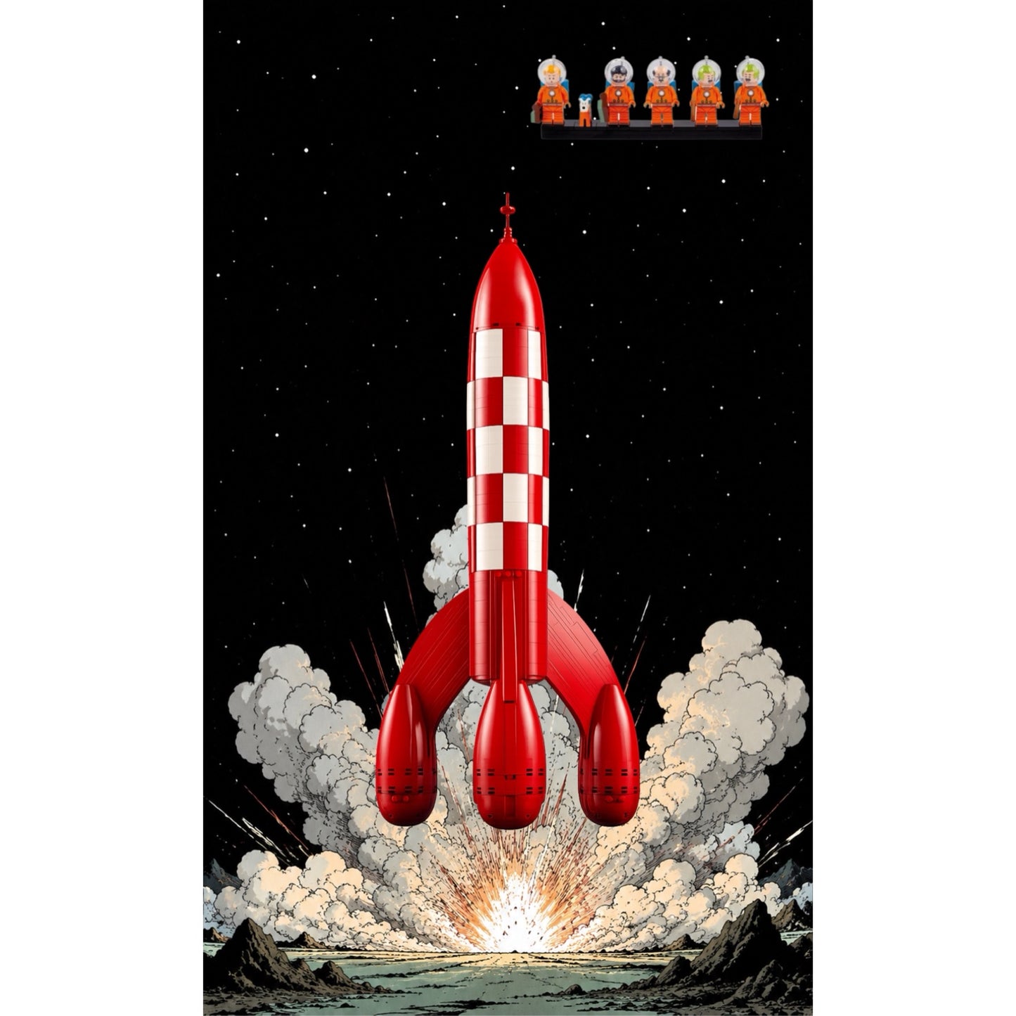 Wall display for LEGO® Ideas Tintin's Rocket 21367