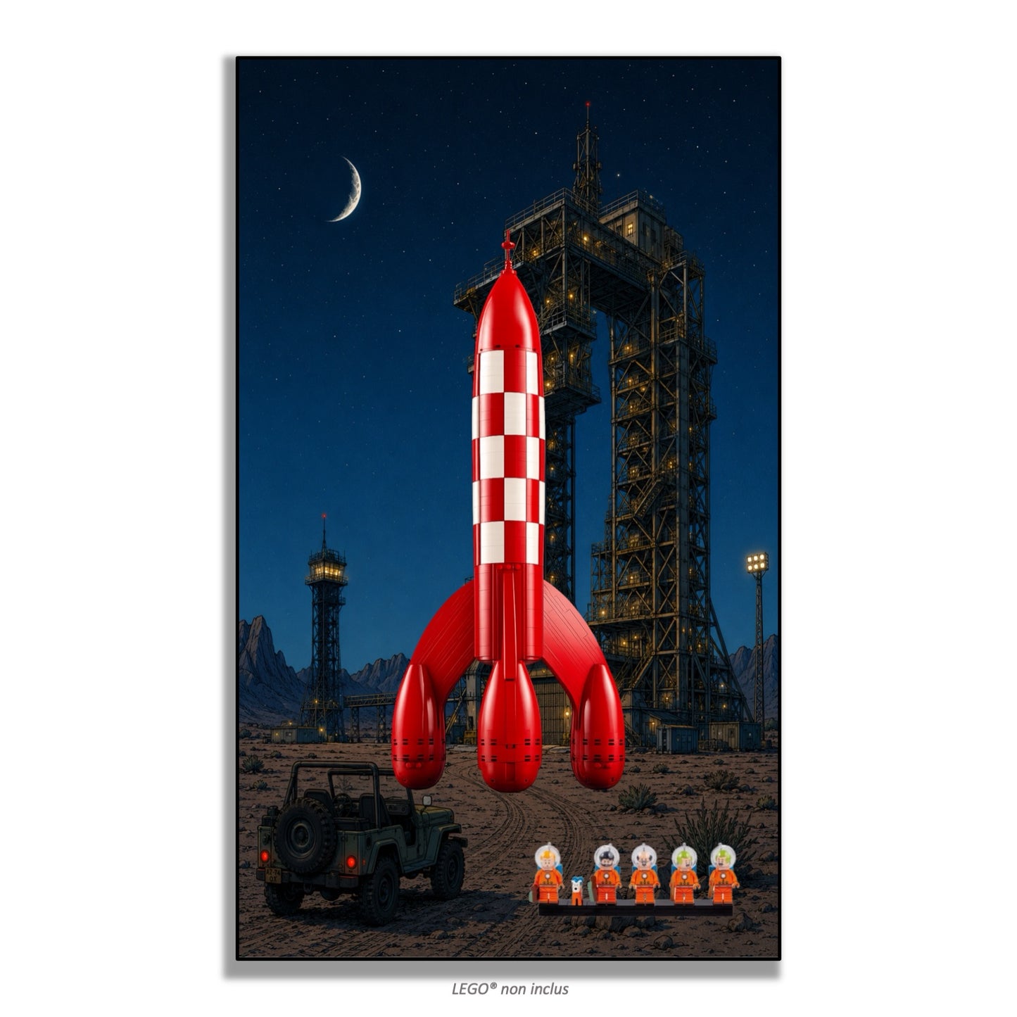 Wall display for LEGO® Ideas Tintin's Rocket 21367