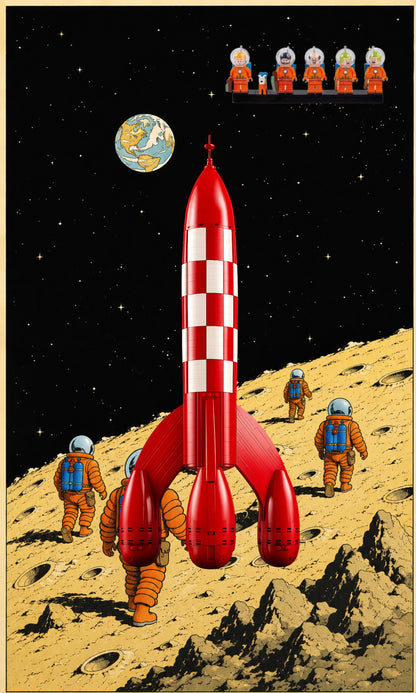 Wall display for LEGO® Ideas Tintin's Rocket 21367