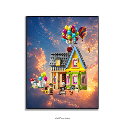 Wanddisplay LEGO® 43217 Het huis uit Up, 3 afwerkingen