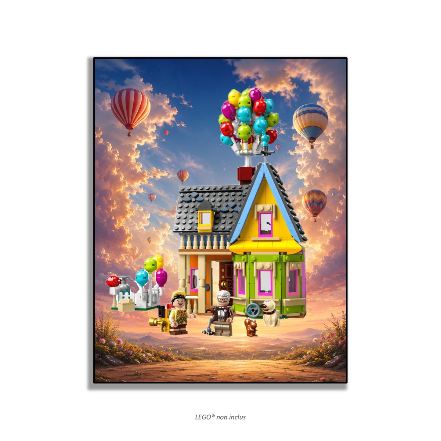 Wanddisplay LEGO® 43217 Het huis uit Up, 3 afwerkingen