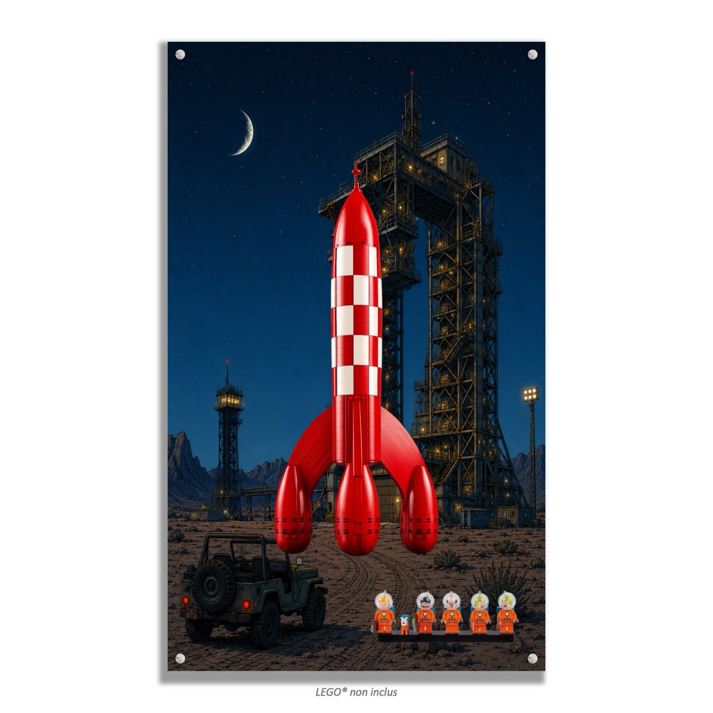 Wall display for LEGO® Ideas Tintin's Rocket 21367