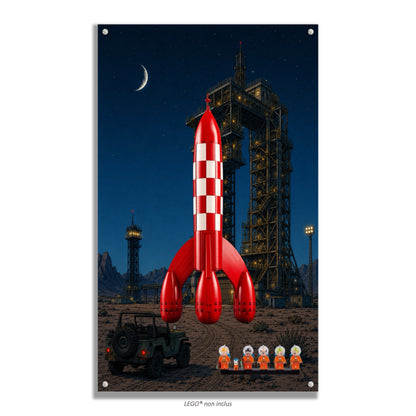 Wall display for LEGO® Ideas Tintin's Rocket 21367