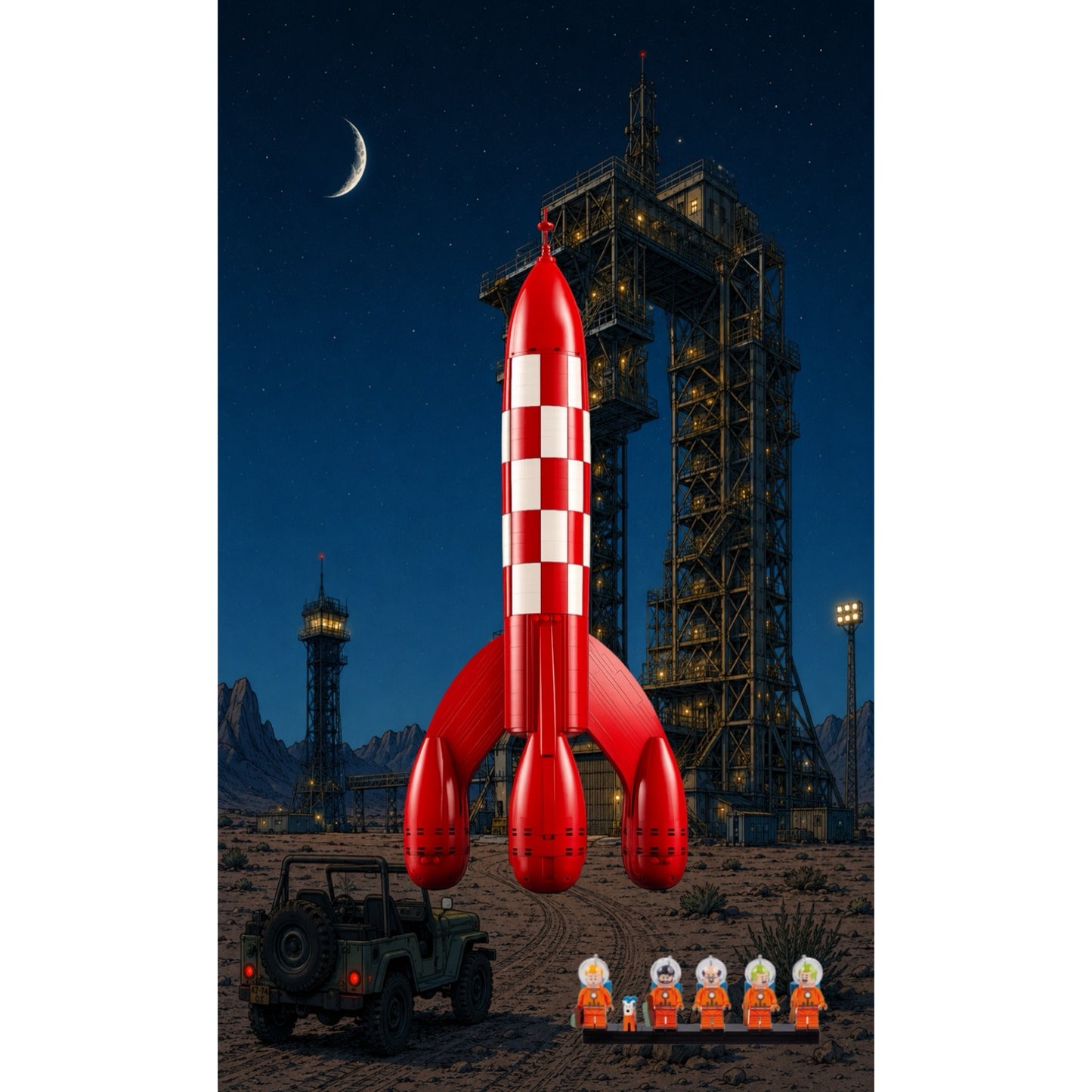 Wall display for LEGO® Ideas Tintin's Rocket 21367