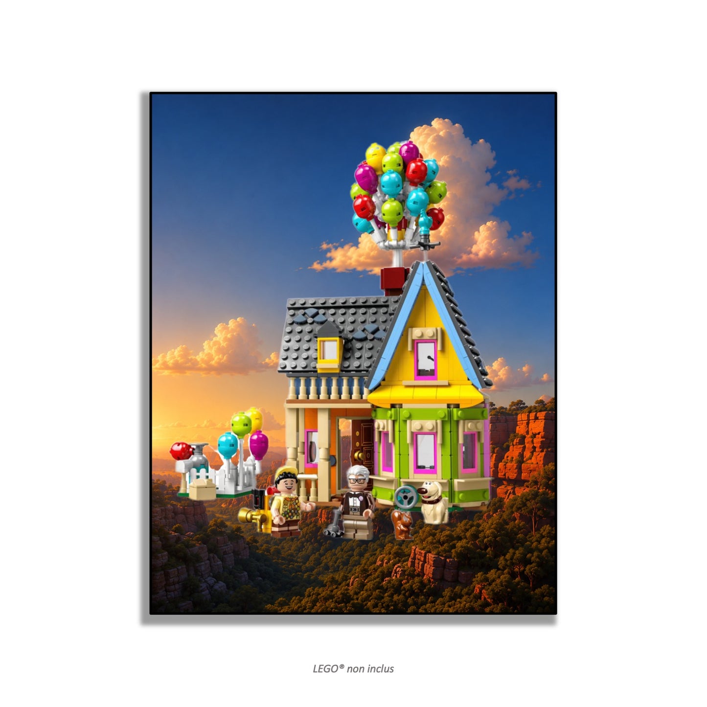 Wanddisplay LEGO® 43217 Het huis uit Up, 3 afwerkingen