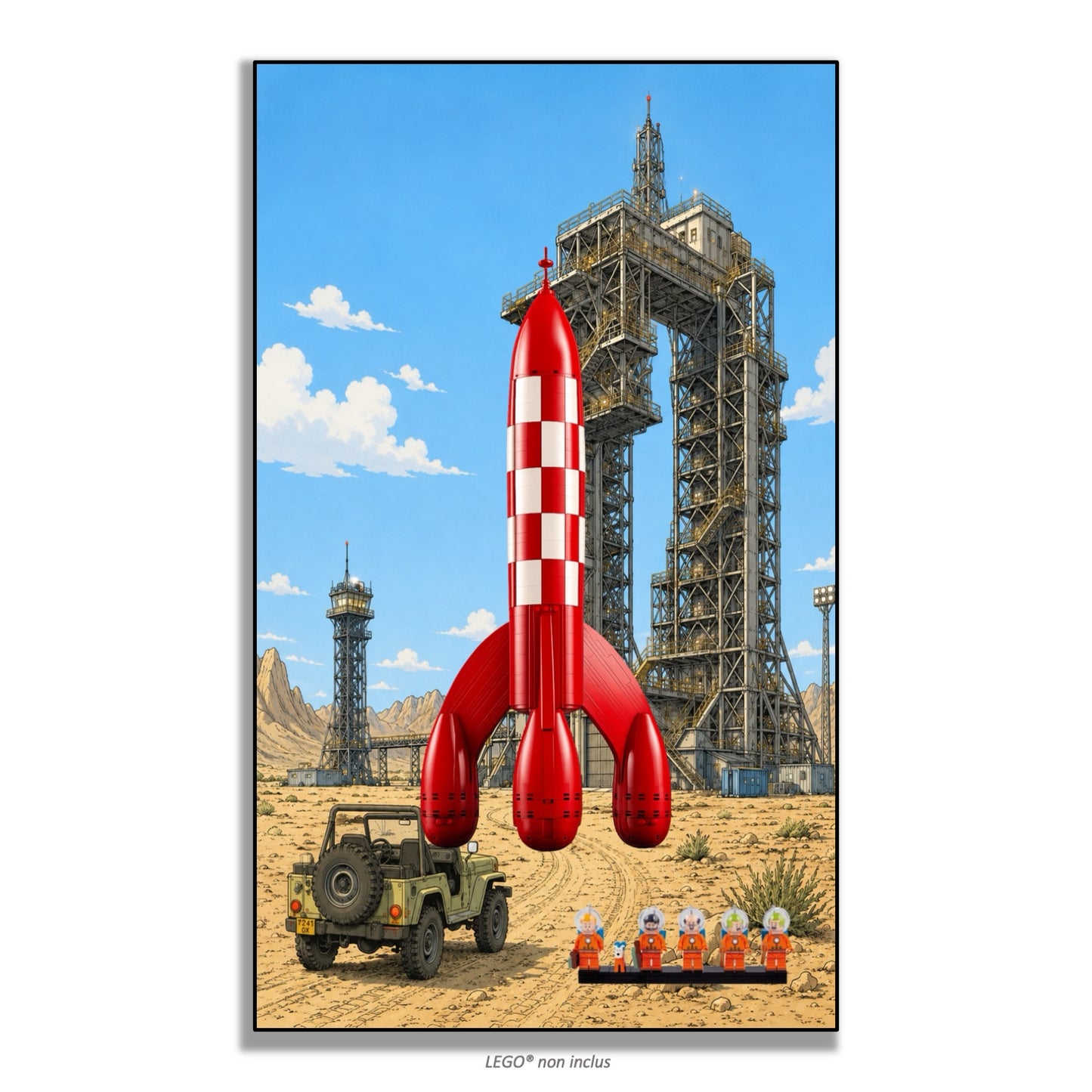 Wall display for LEGO® Ideas Tintin's Rocket 21367