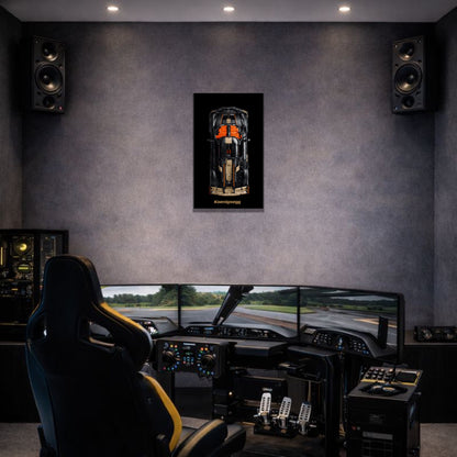 Koenigsegg Megacar Sadair's Spear LEGO Technic 42232 – mise en scène salle simulation racing, tableau au mur – Tableau mural aluminium Kadris