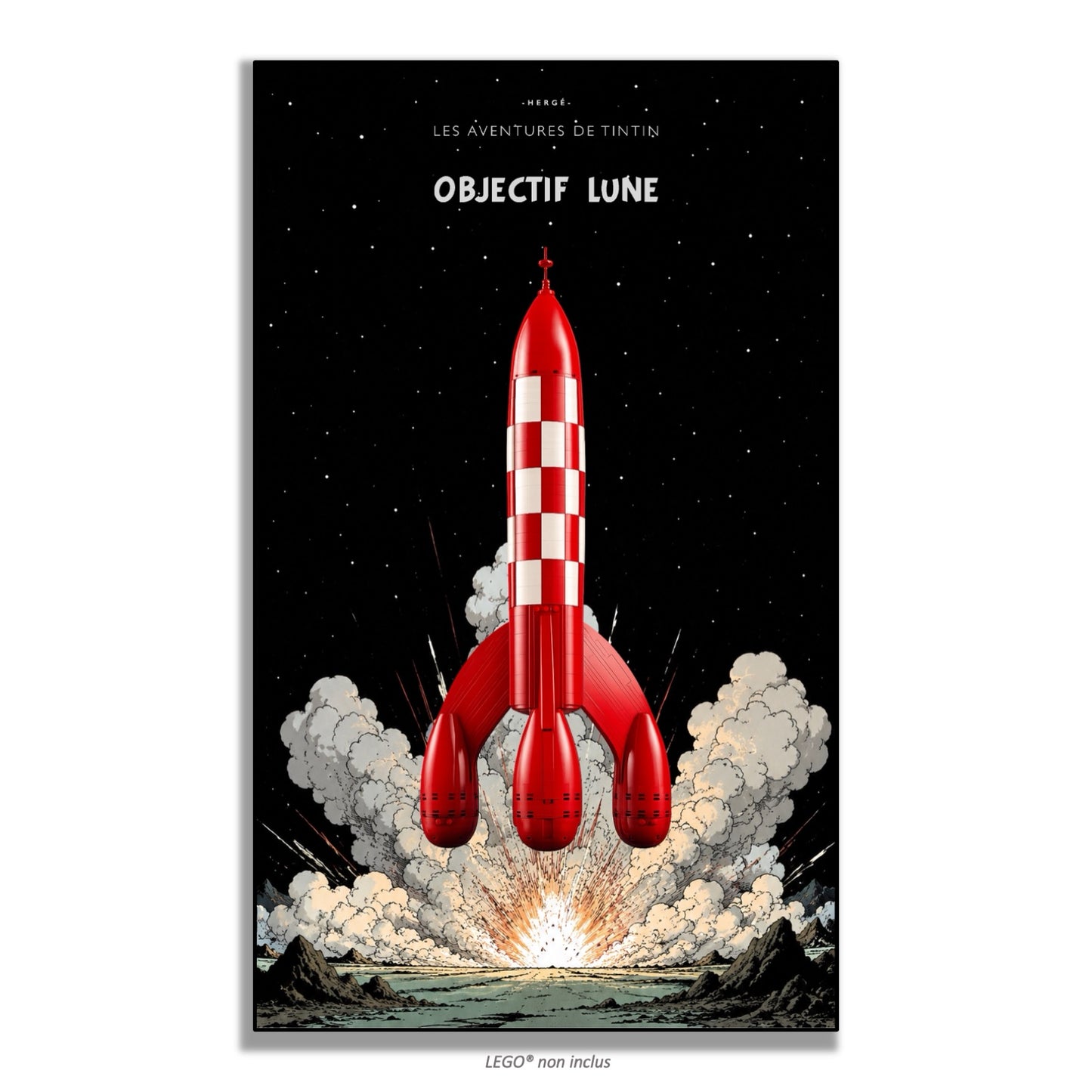 Tableaux muraux LEGO Ideas La Fusée de Tintin 21367 — 5 styles, 2 finitions