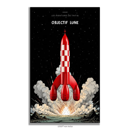 Tableaux muraux LEGO Ideas La Fusée de Tintin 21367 — 5 styles, 2 finitions