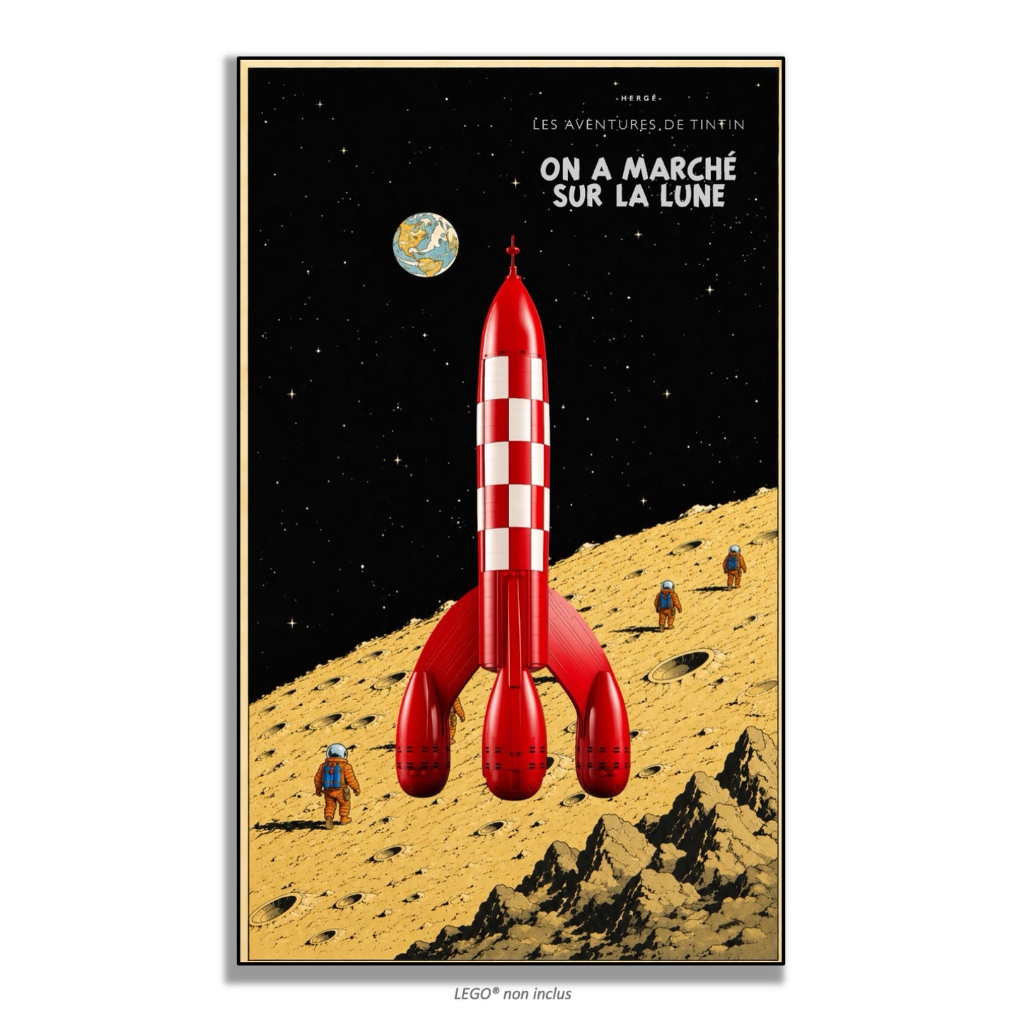 Tableaux muraux LEGO Ideas La Fusée de Tintin 21367 — 5 styles, 2 finitions
