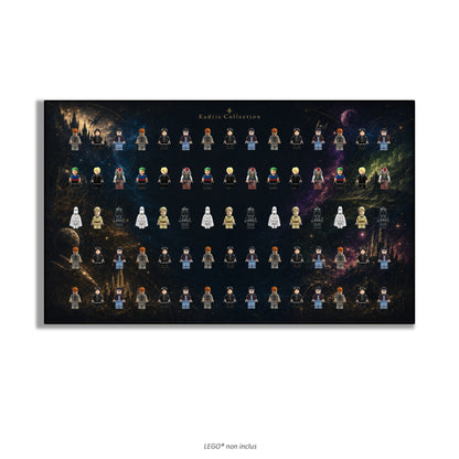 LEGO® Minifigure Display Wall Art 75x45 cm, for 75 Minifigures, 7 Backgrounds, 3 Finishes
