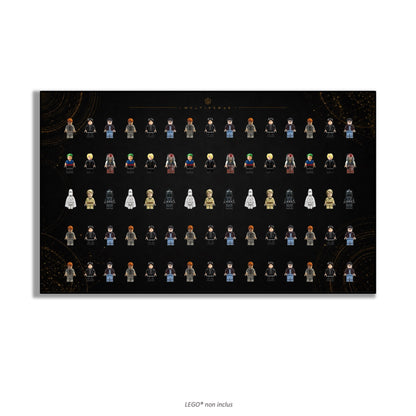 LEGO® Minifigure Display Wall Art 75x45 cm, for 75 Minifigures, 7 Backgrounds, 3 Finishes