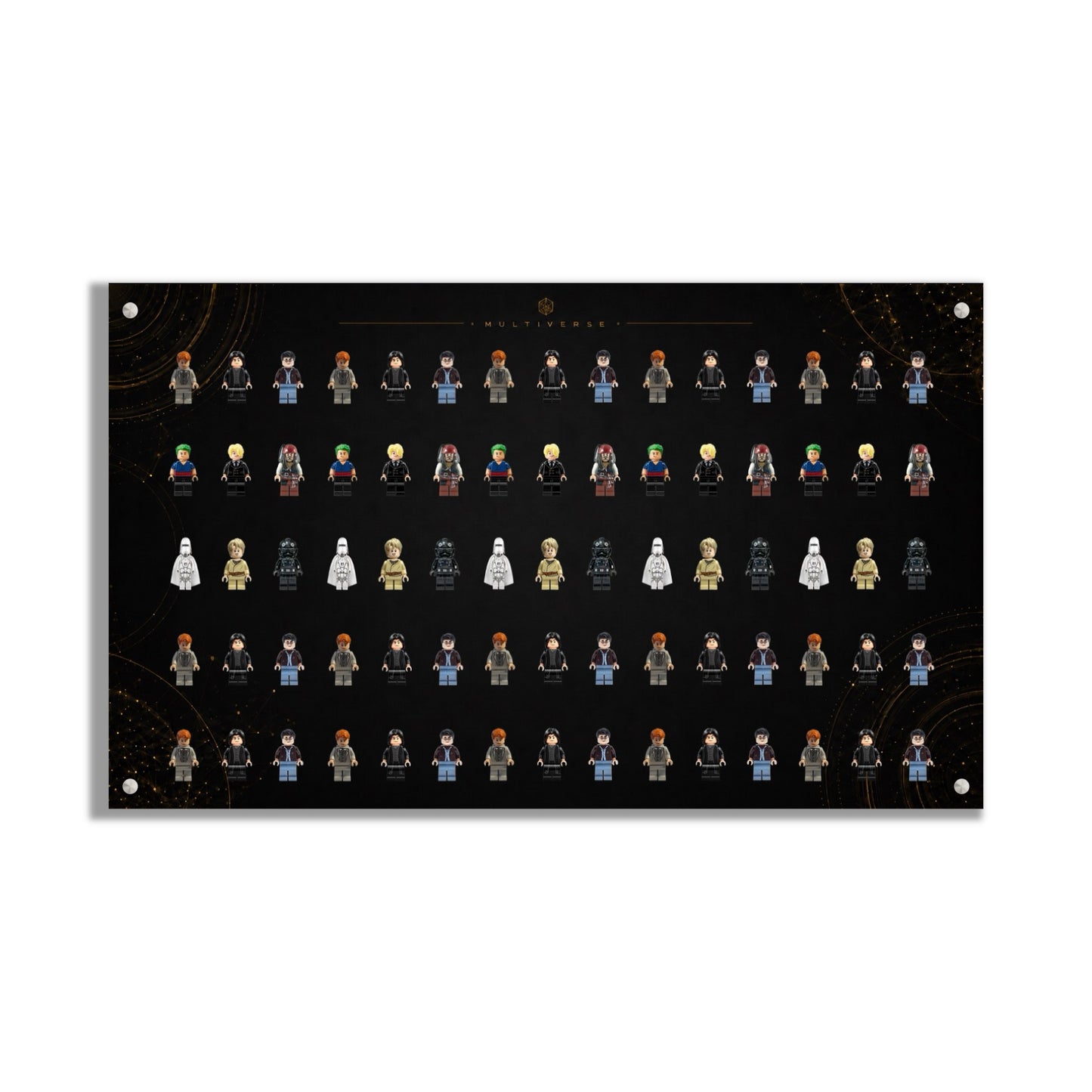 LEGO® Minifigure Display Wall Art 75x45 cm, for 75 Minifigures, 7 Backgrounds, 3 Finishes