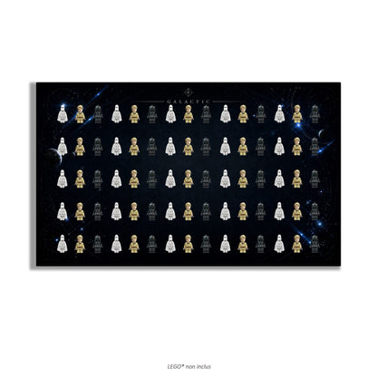 LEGO® Minifigure Display Wall Art 75x45 cm, for 75 Minifigures, 7 Backgrounds, 3 Finishes