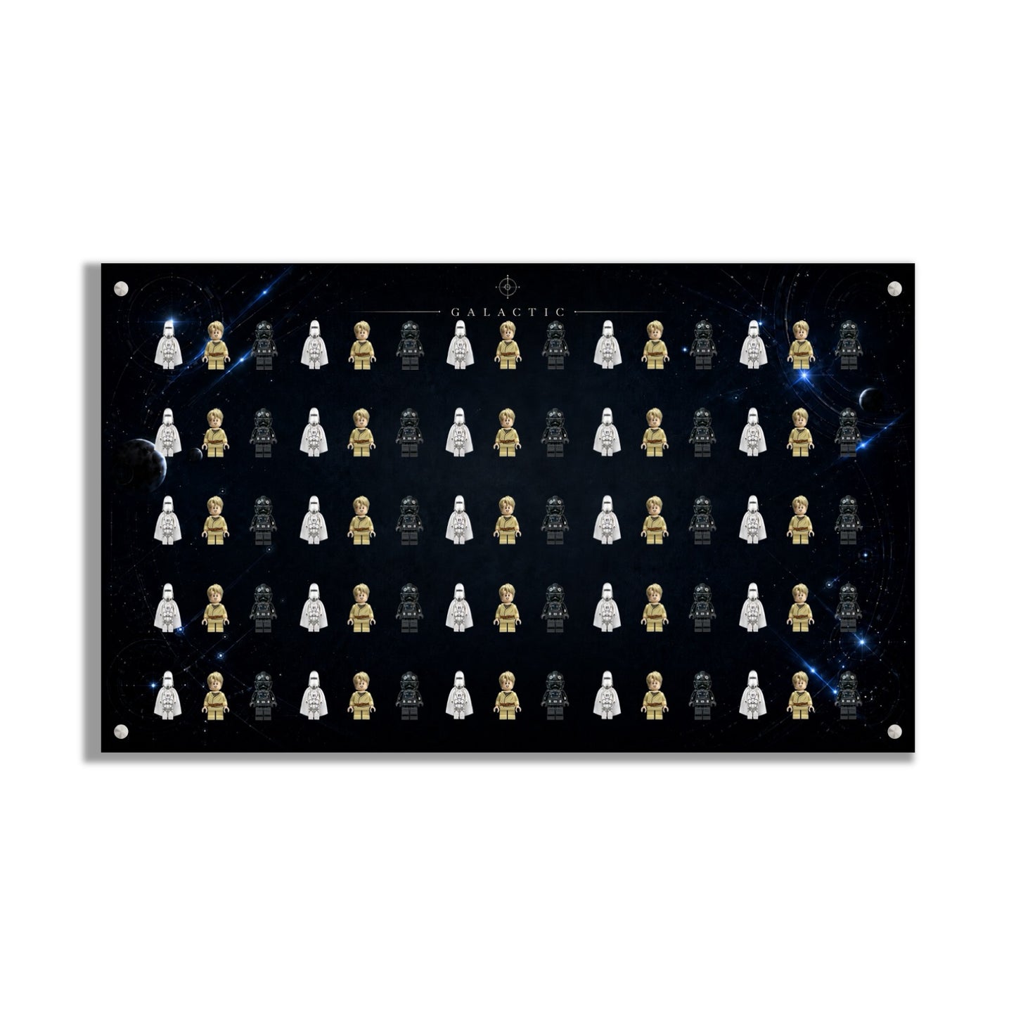 LEGO® Minifigure Display Wall Art 75x45 cm, for 75 Minifigures, 7 Backgrounds, 3 Finishes