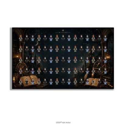 LEGO® Minifigure Display Wall Art 75x45 cm, for 75 Minifigures, 7 Backgrounds, 3 Finishes