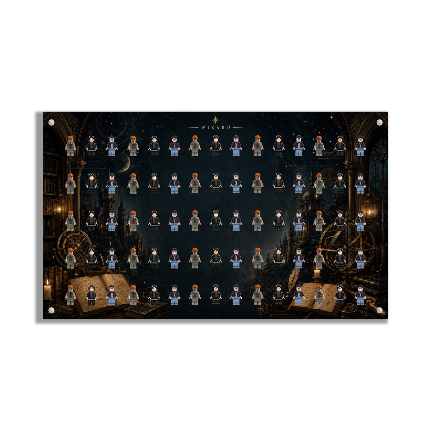 LEGO® Minifigure Display Wall Art 75x45 cm, for 75 Minifigures, 7 Backgrounds, 3 Finishes