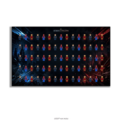 LEGO® Minifigure Display Wall Art 75x45 cm, for 75 Minifigures, 7 Backgrounds, 3 Finishes