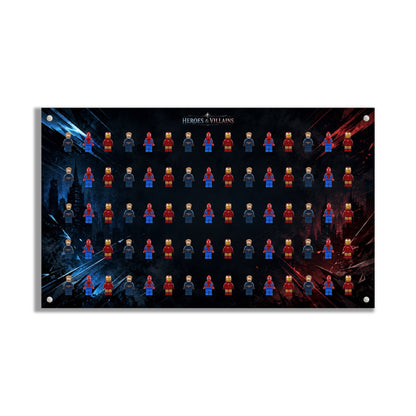LEGO® Minifigure Display Wall Art 75x45 cm, for 75 Minifigures, 7 Backgrounds, 3 Finishes