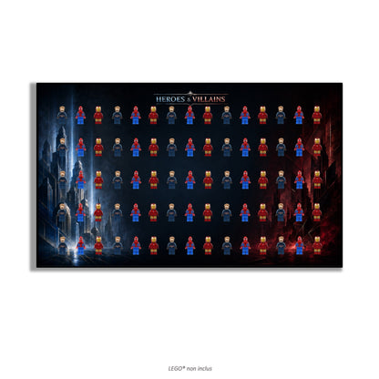 LEGO® Minifigure Display Wall Art 75x45 cm, for 75 Minifigures, 7 Backgrounds, 3 Finishes