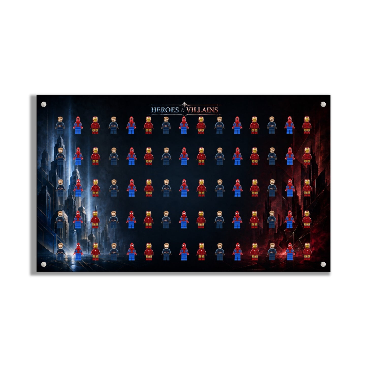 LEGO® Minifigure Display Wall Art 75x45 cm, for 75 Minifigures, 7 Backgrounds, 3 Finishes