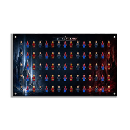 LEGO® Minifigure Display Wall Art 75x45 cm, for 75 Minifigures, 7 Backgrounds, 3 Finishes