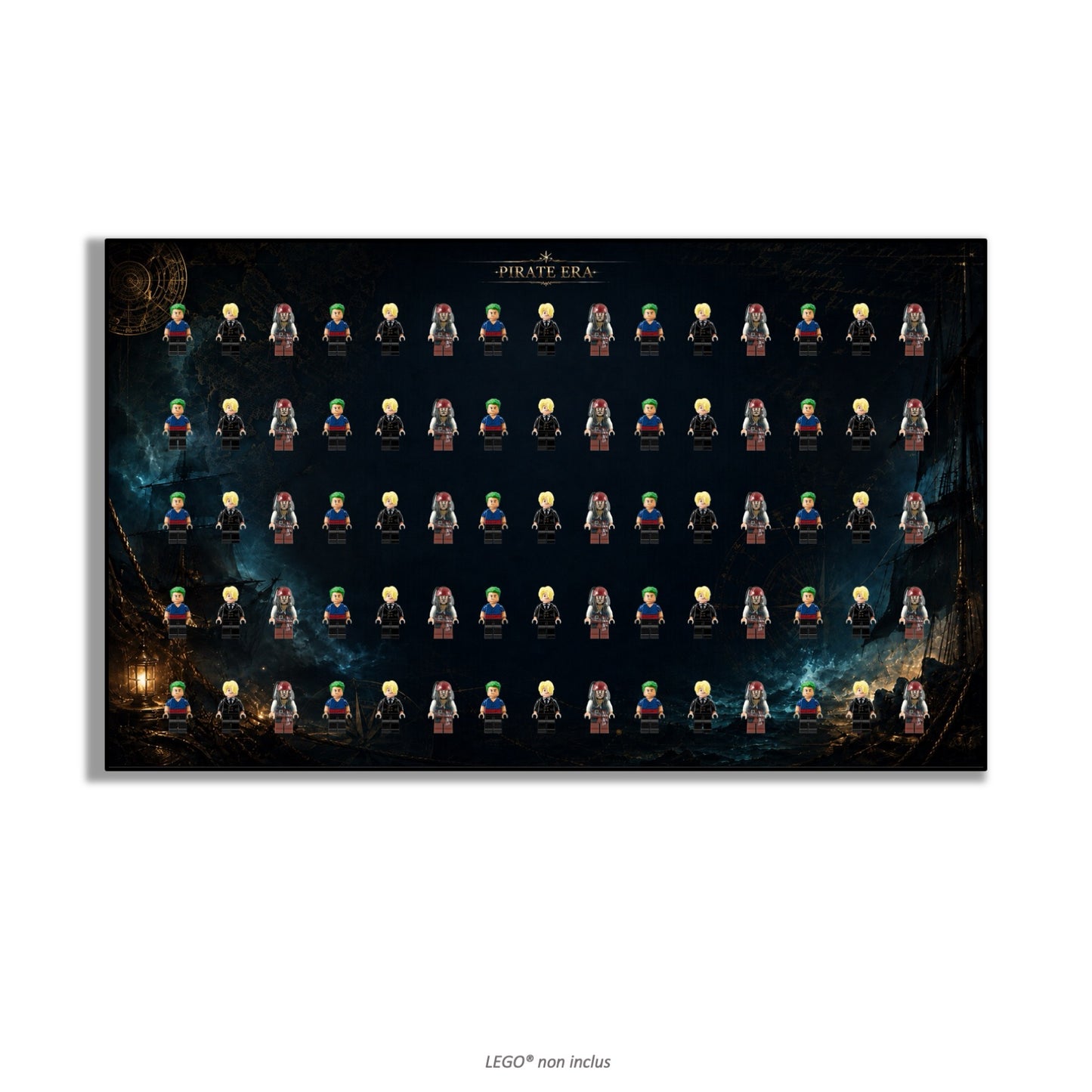 LEGO® Minifigure Display Wall Art 75x45 cm, for 75 Minifigures, 7 Backgrounds, 3 Finishes