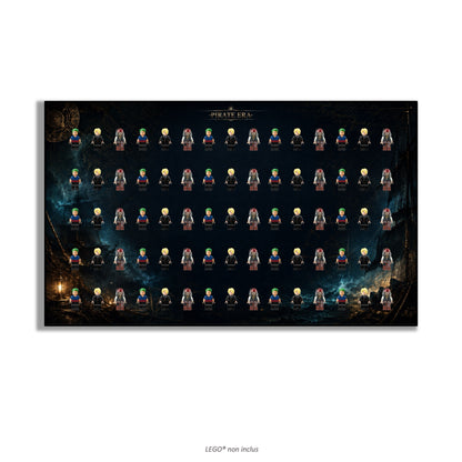 LEGO® Minifigure Display Wall Art 75x45 cm, for 75 Minifigures, 7 Backgrounds, 3 Finishes