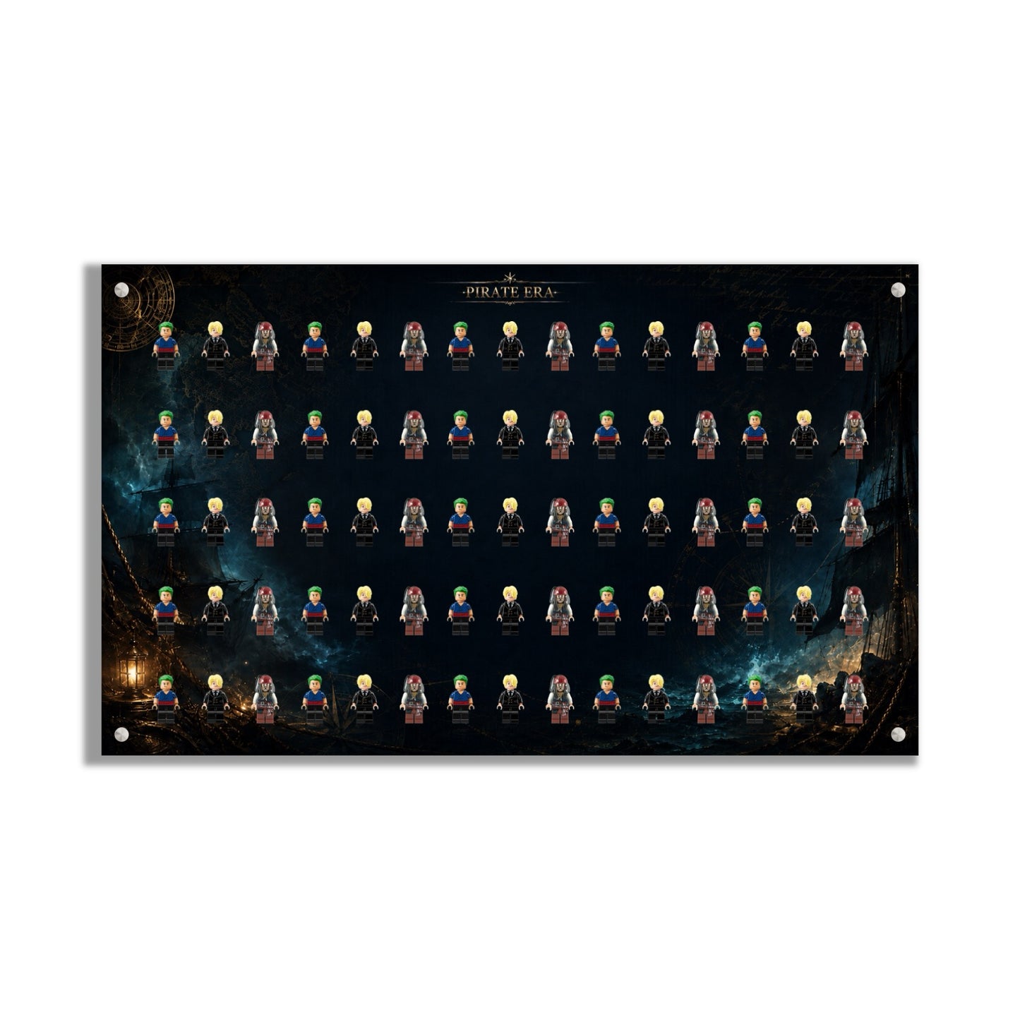 LEGO® Minifigure Display Wall Art 75x45 cm, for 75 Minifigures, 7 Backgrounds, 3 Finishes