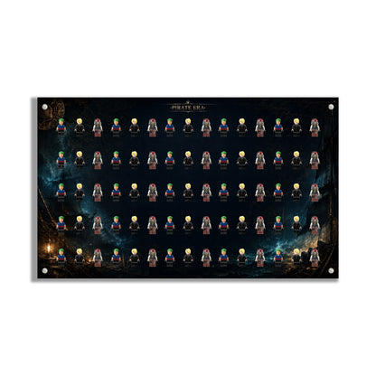 LEGO® Minifigure Display Wall Art 75x45 cm, for 75 Minifigures, 7 Backgrounds, 3 Finishes