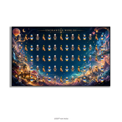 LEGO® Minifigure Display Wall Art 75x45 cm, for 75 Minifigures, 7 Backgrounds, 3 Finishes