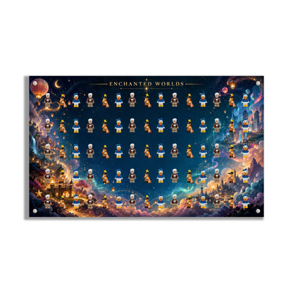LEGO® Minifigure Display Wall Art 75x45 cm, for 75 Minifigures, 7 Backgrounds, 3 Finishes