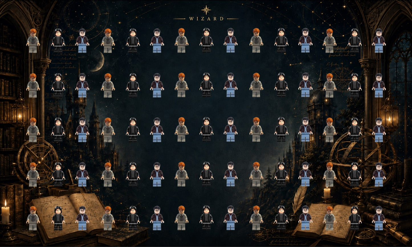 LEGO® Minifigure Display Wall Art 75x45 cm, for 75 Minifigures, 7 Backgrounds, 3 Finishes