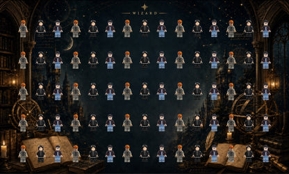 LEGO® Minifigure Display Wall Art 75x45 cm, for 75 Minifigures, 7 Backgrounds, 3 Finishes