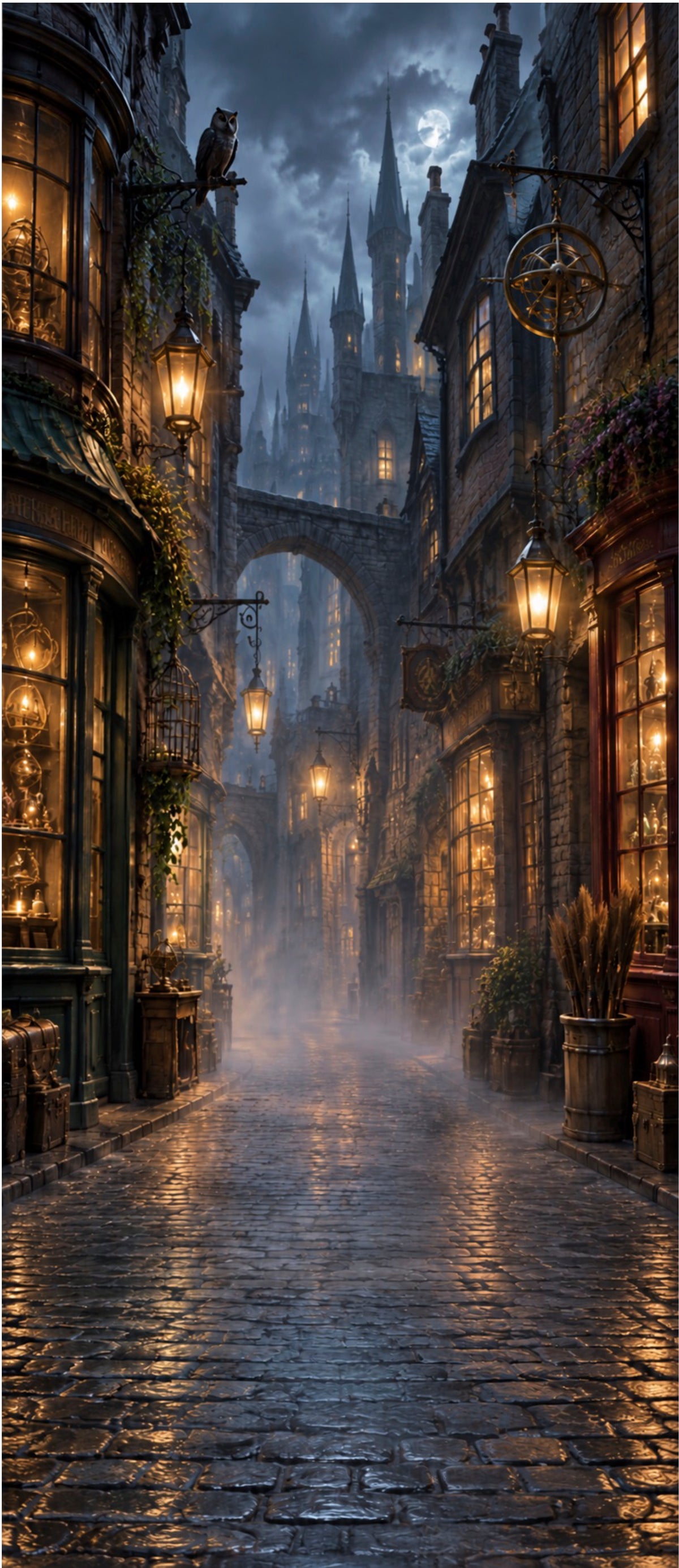 Banque Gringotts LEGO® 76417 – Décor Les Pavés de minuit – Visuel du décor seul – Fond de meuble aluminium Kadris®